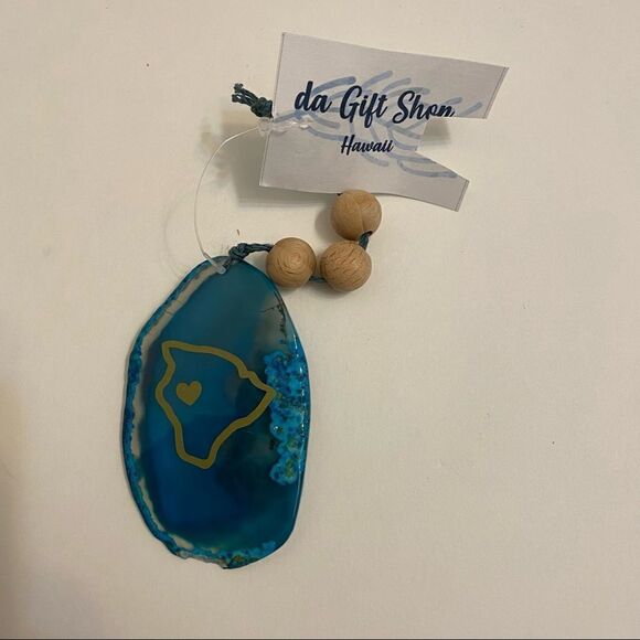 Blue Agate Slice Ornament Da Bead Shop Kainaliu, Hawaii - Picture 2 of 5